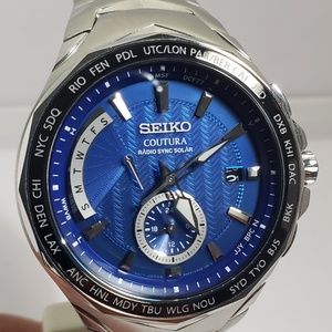 Seiko Men's Coutura Stainless Steel Radio Sync Sol